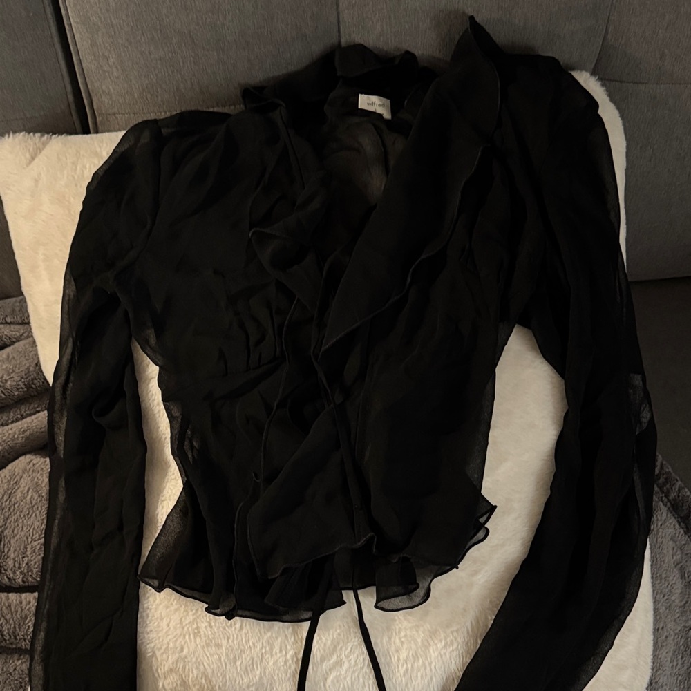 Wilfred frenchy Black Sheer Blouse